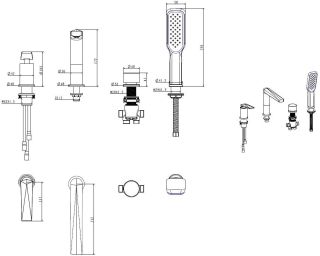Смеситель на борт ванны Boheme Venturo хром 370